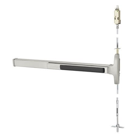 Narrow Stile Concealed Vertical Rod Exit Device, Exit Only, 36", Electric Latch Retraction, Satin Stainless Steel